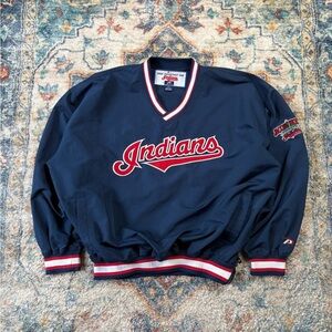 Vintage MLB Cleveland Indians Spellout Light Jacket Large